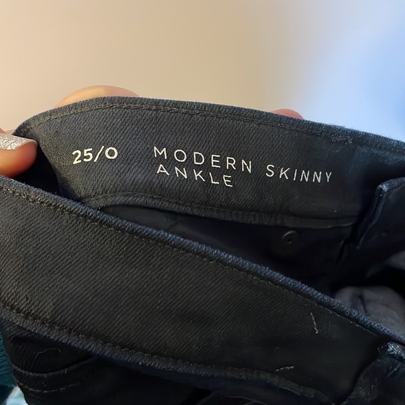 Lou & Gray Modern Skinny Ankle Coated Denim Jeans size 0/25 Zipper Ankle - Picture 6 of 16